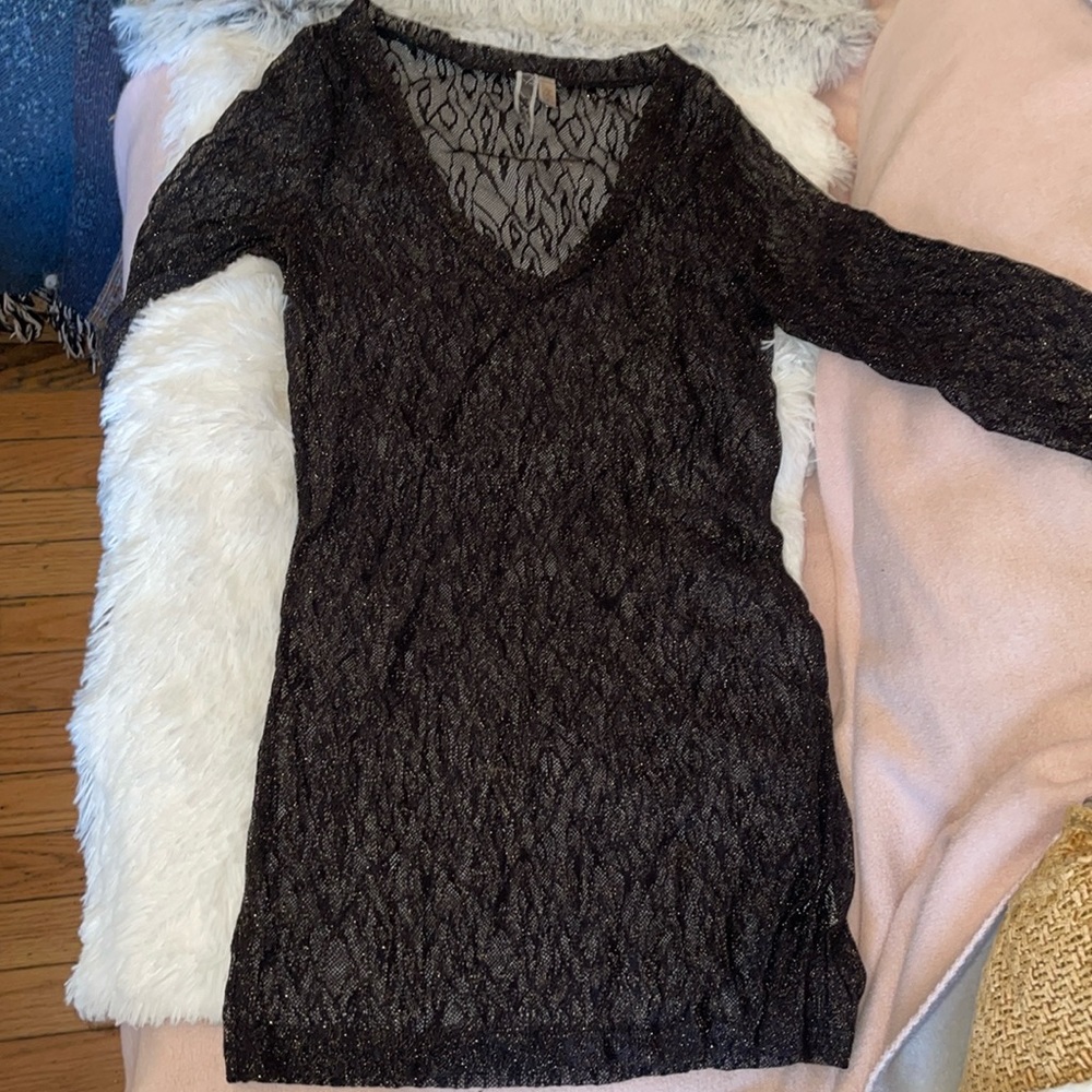 bke large sheer lace top